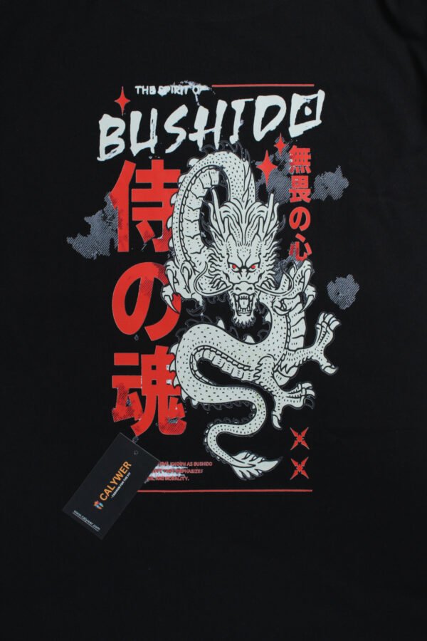 Men's Printed Oversized Solid Black T-shirt - Image 5