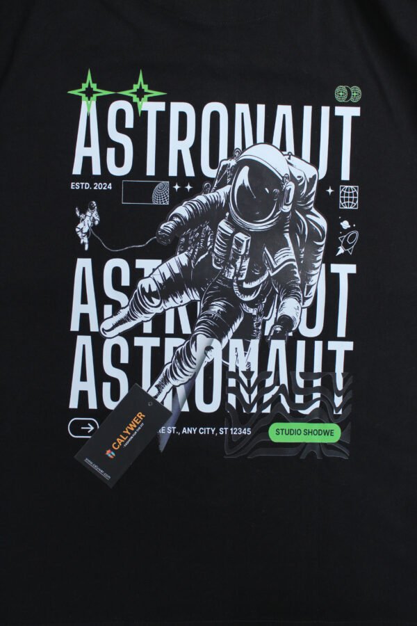 Men's Oversized Solid Black T-Shirt - Image 6